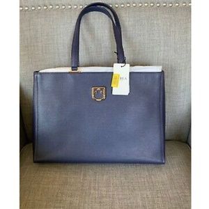 Leather tote Furla Blue in Leather - 26047392